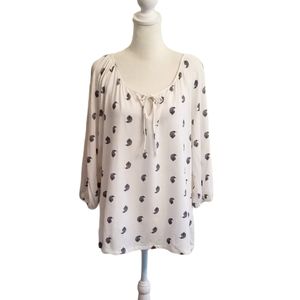 Garnet Hill blockprint paisley peasant top